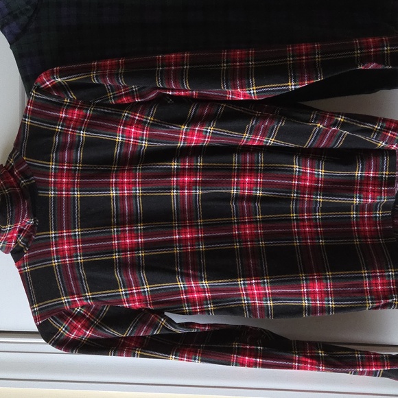 JCrew Bundle of 2 Tissue turtlenecks in festive holiday plaid size M - Picture 2 of 3